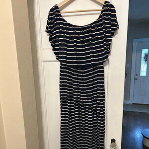 NWT Navy and white stripe maternity maxi dress